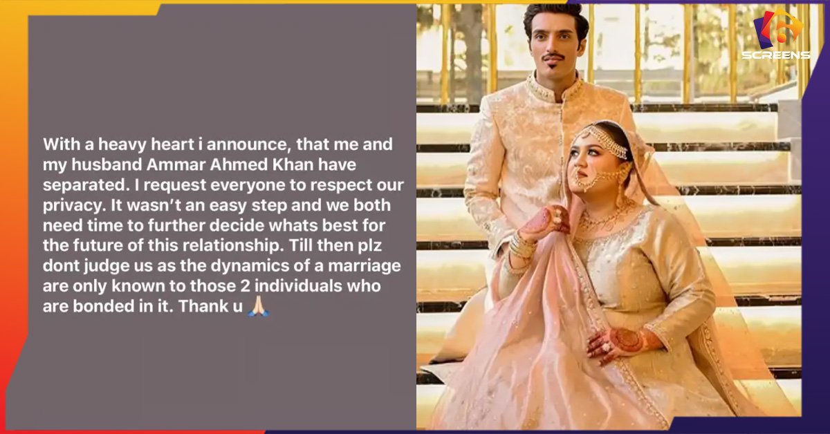Sharmeen Rizvi’s Heartfelt Message on Her Separation